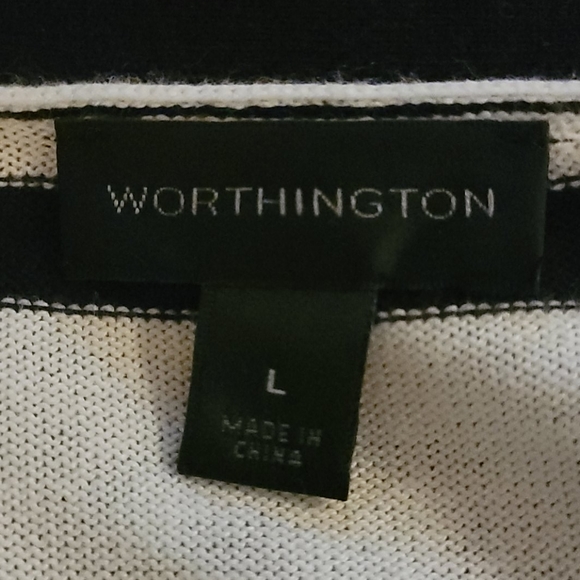 Worthington black/white striped button up cardigan - Picture 6 of 7